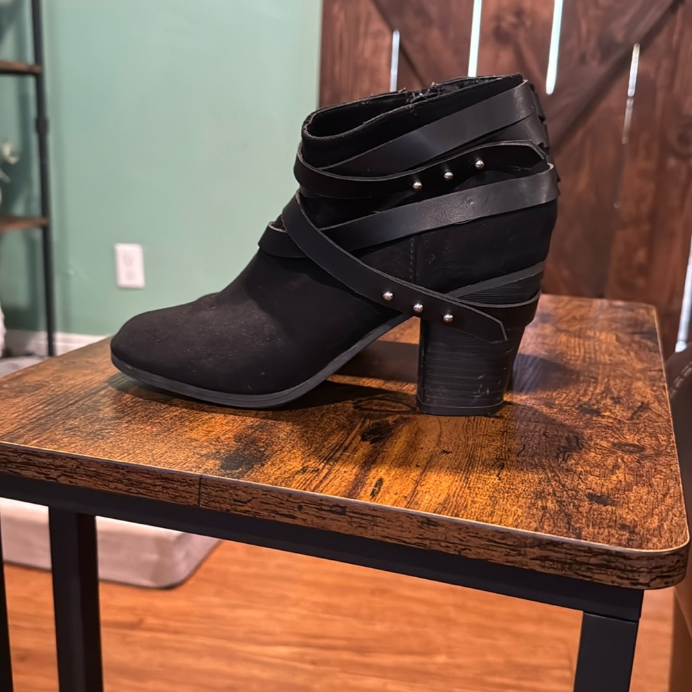 Material girl back moto booties